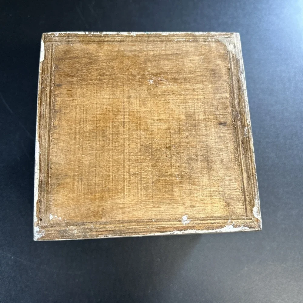 Rustic Cabin Upcycled Wooden Tissue Box Cover Square Facial Holder Hinged Lidded